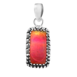 Aurora Opal 1.25â€³ 925 Sterling Silver Pendant (RS109-195)