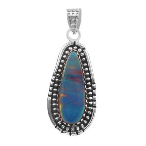 Aurora Opal 1.5â€³ 925 Sterling Silver Pendant (RS109-196)
