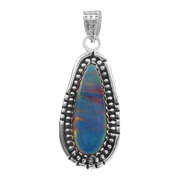 Aurora Opal 1.5â€³ 925 Sterling Silver Pendant (RS109-196)