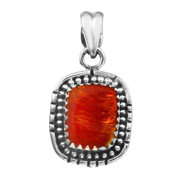 Aurora Opal 1.25â€³ 925 Sterling Silver Pendant (RS109-197)