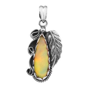 Aurora Opal 1.5â€³ 925 Sterling Silver Pendant (RS109-201)
