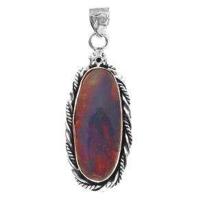 Aurora Opal 1.5â€³ 925 Sterling Silver Pendant (RS109-202)
