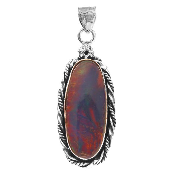 Aurora Opal 1.5â€³ 925 Sterling Silver Pendant (RS109-202)