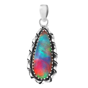 Aurora Opal 1.5â€³ 925 Sterling Silver Pendant (RS109-203)
