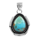 Mohave Turquoise 1.25â€³ 925 Sterling Silver Pendant (RS109-178)