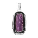 Charoite 1.5â€³ 925 Sterling Silver Pendant (RS109-169)