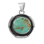 Mohave Turquoise 1.25â€³ 925 Sterling Silver Pendant (RS109-180)