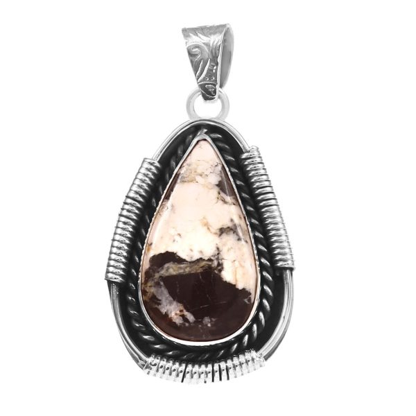 White Buffalo Turquoise 1.25â€³ 925 Sterling Silver Pendant (RS109-164)