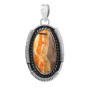 Bumble Bee Jasper 1.5â€³ 925 Sterling Silver Pendant (RS109-174)