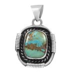 Mohave Turquoise 1.25â€³ 925 Sterling Silver Pendant (RS109-181)