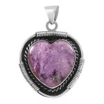 Charoite 1.5â€³ 925 Sterling Silver Pendant (RS109-168)