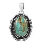 Mohave Turquoise 1.25â€³ 925 Sterling Silver Pendant (RS109-183)