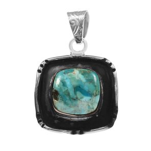 Mohave Turquoise 1.25â€³ 925 Sterling Silver Pendant (RS109-217)