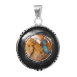 Spiny Oyster Turquoise 1.5â€³ 925 Sterling Silver Pendant (RS109-213)