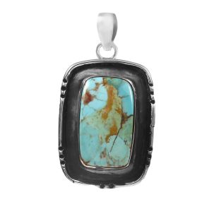 Mohave Turquoise 1.5â€³ 925 Sterling Silver Pendant (RS109-219)