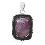 Charoite 1.25â€³ 925 Sterling Silver Pendant (RS109-207)