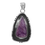 Charoite 1.5â€³ 925 Sterling Silver Pendant (RS109-209)