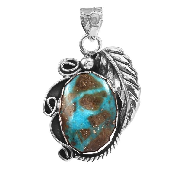 Morenci Turquoise 1.25" 925 Sterling Silver Pendant (RS105-325)
