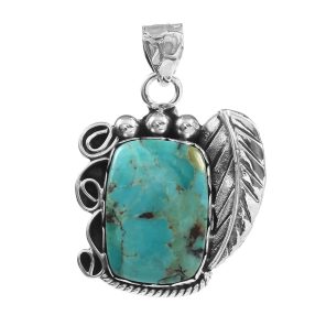 Mohave Turquoise 1.25" 925 Sterling Silver Pendant (RS105-326)