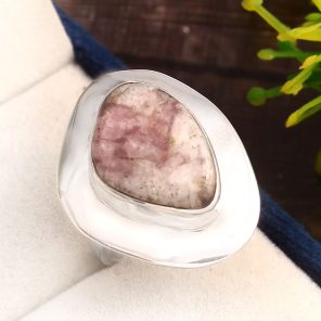 Pink Tourmaline in Quartz Ring Size US 7 925 Sterling Silver (RS24-104)