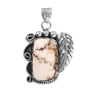 Wild Horse Jasper 1.25" 925 Sterling Silver Pendant (RS105-335)