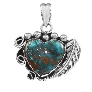 Morenci Turquoise 1.25" 925 Sterling Silver Pendant (RS105-330)
