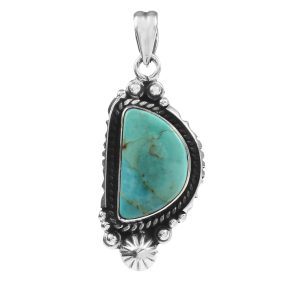 Mohave Turquoise 1.25" 925 Sterling Silver Pendant (RS105-331)