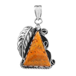 Bumble Bee Jasper 1.25" 925 Sterling Silver Pendant (RS105-339)