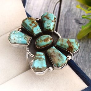 Antic Mohave Turquoise Ring Size US 10 925 Sterling Silver (RS24-103)