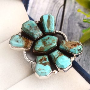 Antic Mohave Turquoise Ring Size US 10 925 Sterling Silver (RS24-102)