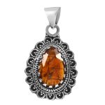 Orange Kyanite 1.25" 925 Sterling Silver Pendant (RS105-352)