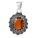 Orange Kyanite 1.25" 925 Sterling Silver Pendant (RS105-353)
