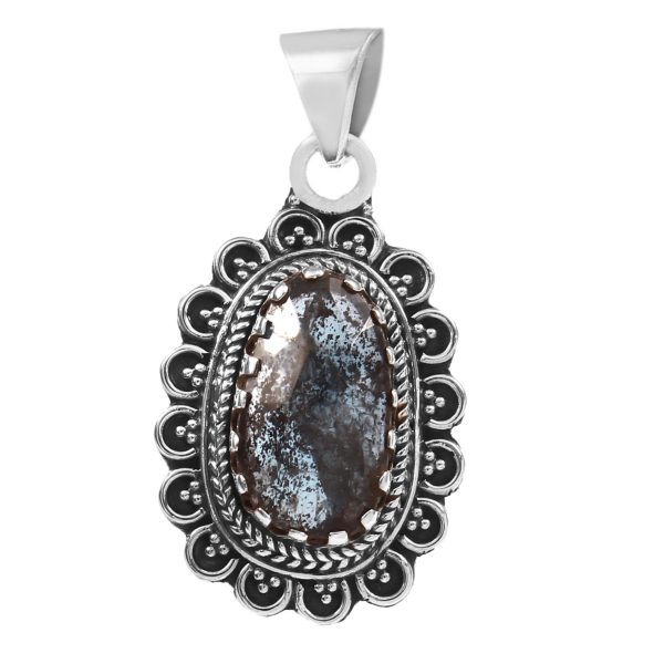 Teal Kyanite 1.75" 925 Sterling Silver Pendant (RS105-342)