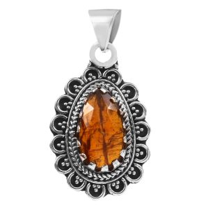 Orange Kyanite 1.25" 925 Sterling Silver Pendant (RS105-354)
