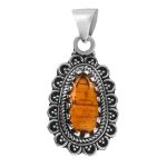 Orange Kyanite 1.25" 925 Sterling Silver Pendant (RS105-355)