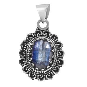Blue Kyanite 1.25" 925 Sterling Silver Pendant (RS105-343)