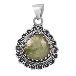Green Kyanite 1.25" 925 Sterling Silver Pendant (RS105-364)
