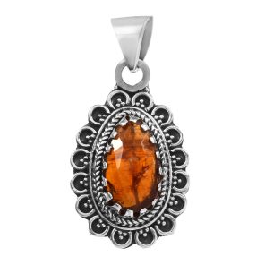 Orange Kyanite 1.25" 925 Sterling Silver Pendant (RS105-356)