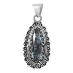 Teal Kyanite 1.75" 925 Sterling Silver Pendant (RS105-345)
