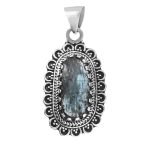Teal Kyanite 1.75" 925 Sterling Silver Pendant (RS105-346)