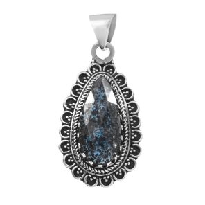 Teal Kyanite 1.75" 925 Sterling Silver Pendant (RS105-347)