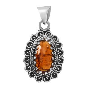Orange Kyanite 1.25" 925 Sterling Silver Pendant (RS105-357)