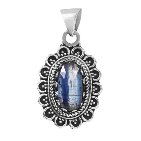 Blue Kyanite 1.5" 925 Sterling Silver Pendant (RS105-349)