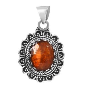 Orange Kyanite 1.25" 925 Sterling Silver Pendant (RS105-358)