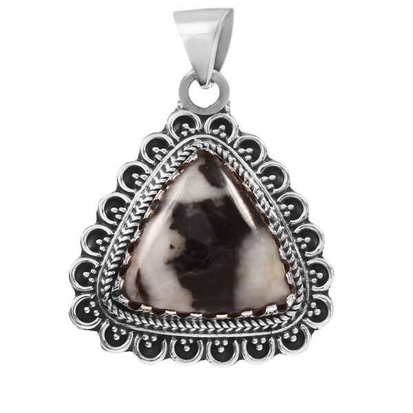 White Buffalo Turquoise 1.25" 925 Sterling Silver Pendant (RS105-367)