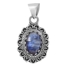 Blue Kyanite 1.25" 925 Sterling Silver Pendant (RS105-350)