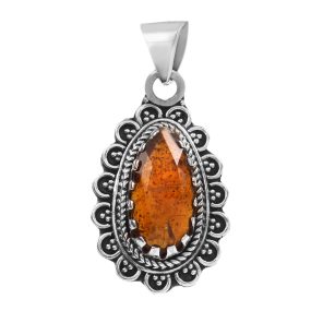 Orange Kyanite 1.25" 925 Sterling Silver Pendant (RS105-359)