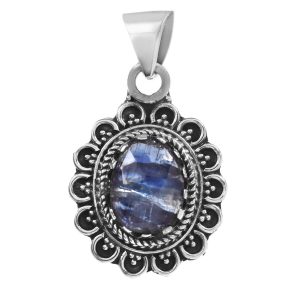 Blue Kyanite 1.25" 925 Sterling Silver Pendant (RS105-351)