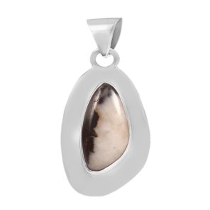 White Buffalo Turquoise 1.25" 925 Sterling Silver Pendant (RS105-370)