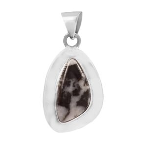 White Buffalo Turquoise 1.5" 925 Sterling Silver Pendant (RS105-369)